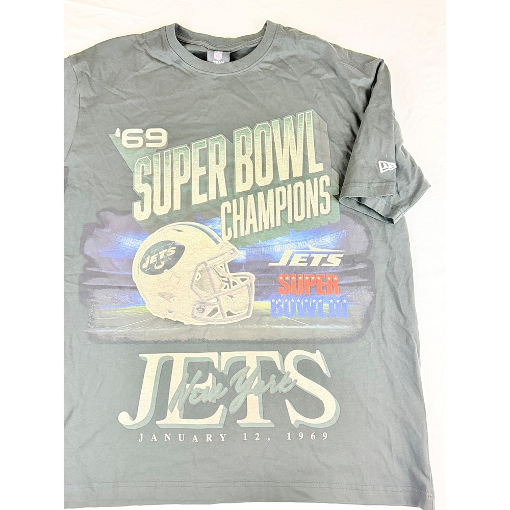New York Jets New Era T-Shirt Mens Large Black Super Bowl III Champions Graphic